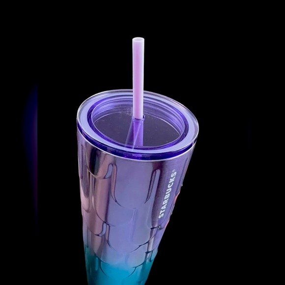 Starbucks Mermaid Scales Stainless Tumbler Ombre Steel Glitter Cup 24oz NWT 2023 - Picture 6 of 13